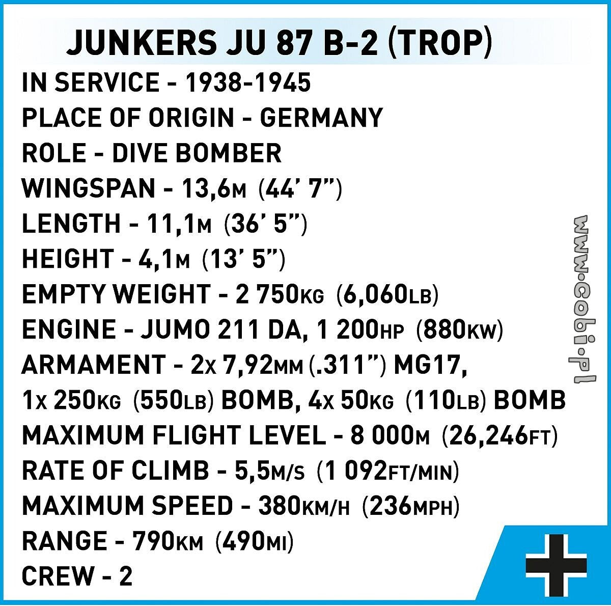 Cobi Junkers Ju 87 B-2 COBI-5748