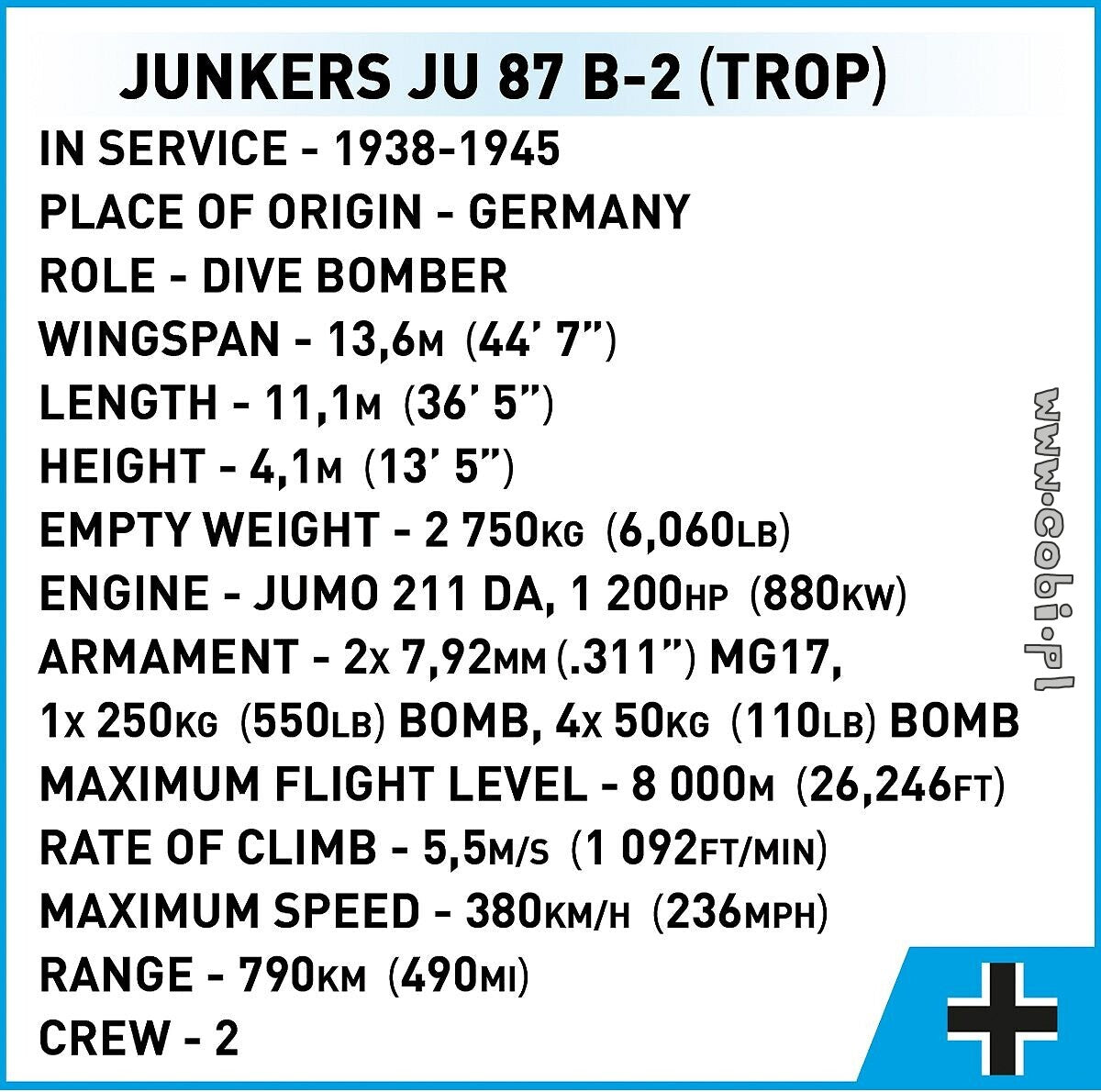 COBI-5748 Junkers Ju 87 B-2
