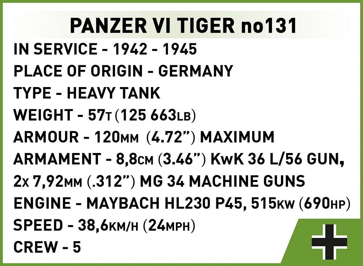 COBI-2588 Panzer VI Tiger No:131