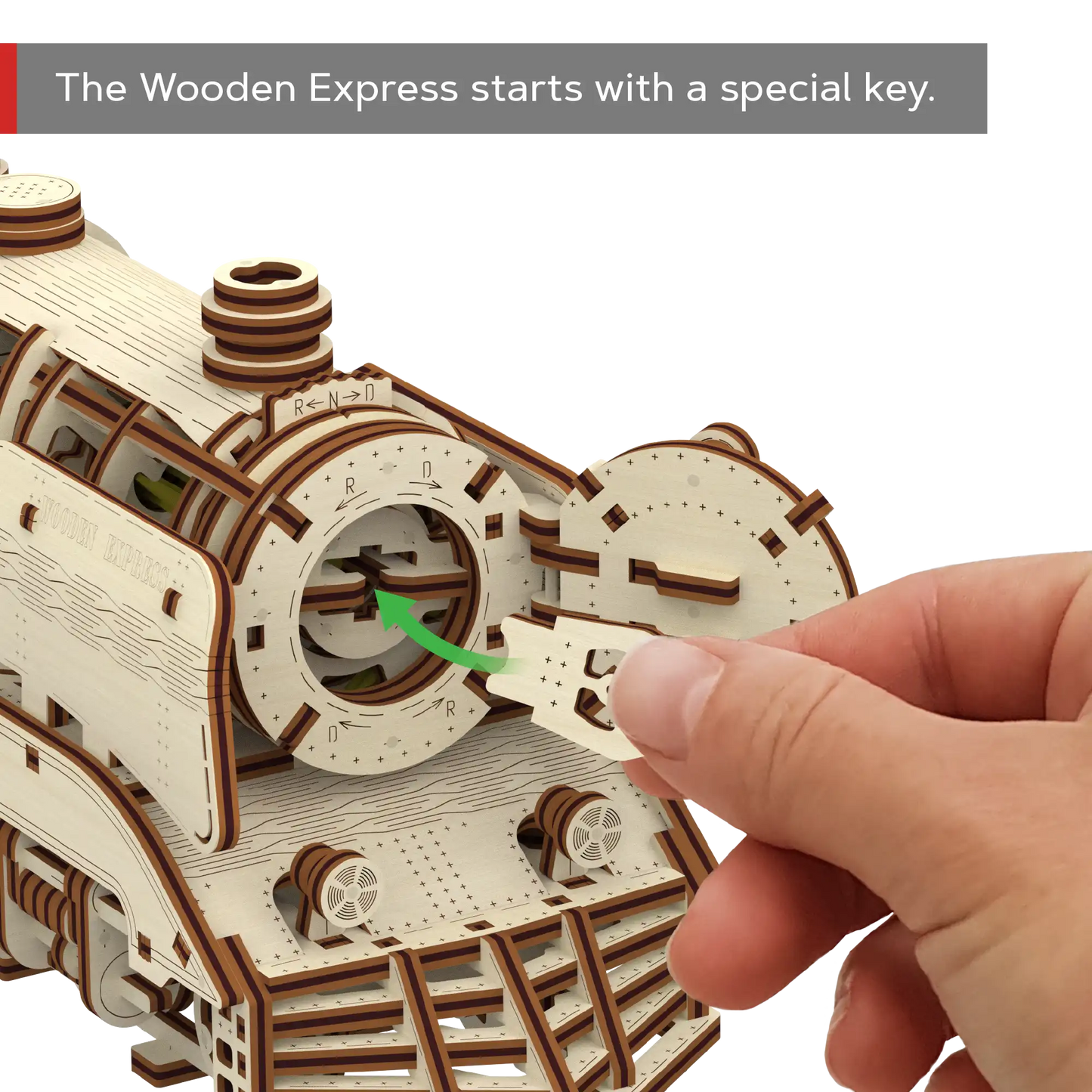 Wooden City Wooden Express With Rails 3D Wooden Train Puzzle – WR321