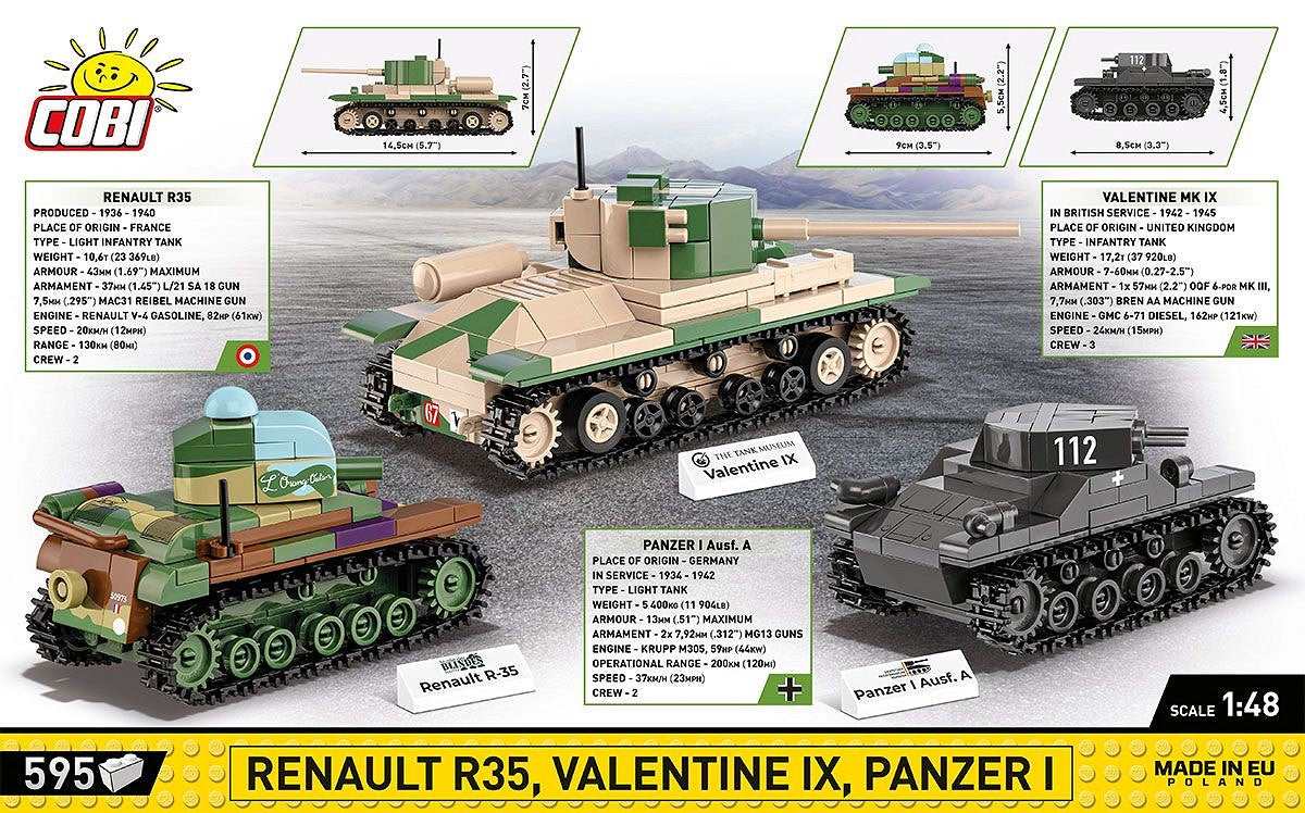 COBI-2740 Renault R35 - Valentine IX - Panzer I
