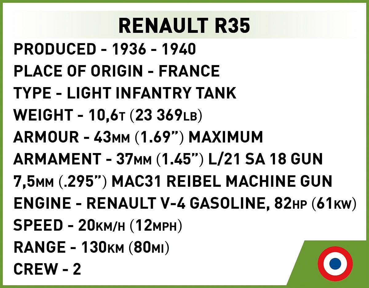 COBI-2740 Renault R35 - Valentine IX - Panzer I