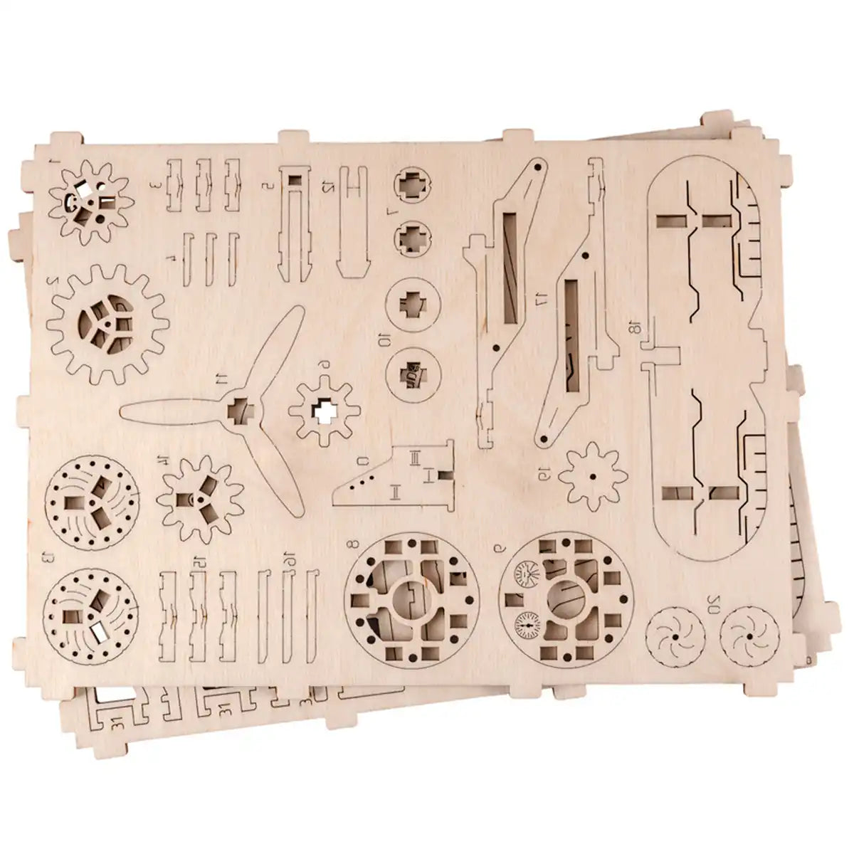 Wooden City Biplane 3D Wooden Plane Puzzle – WR304