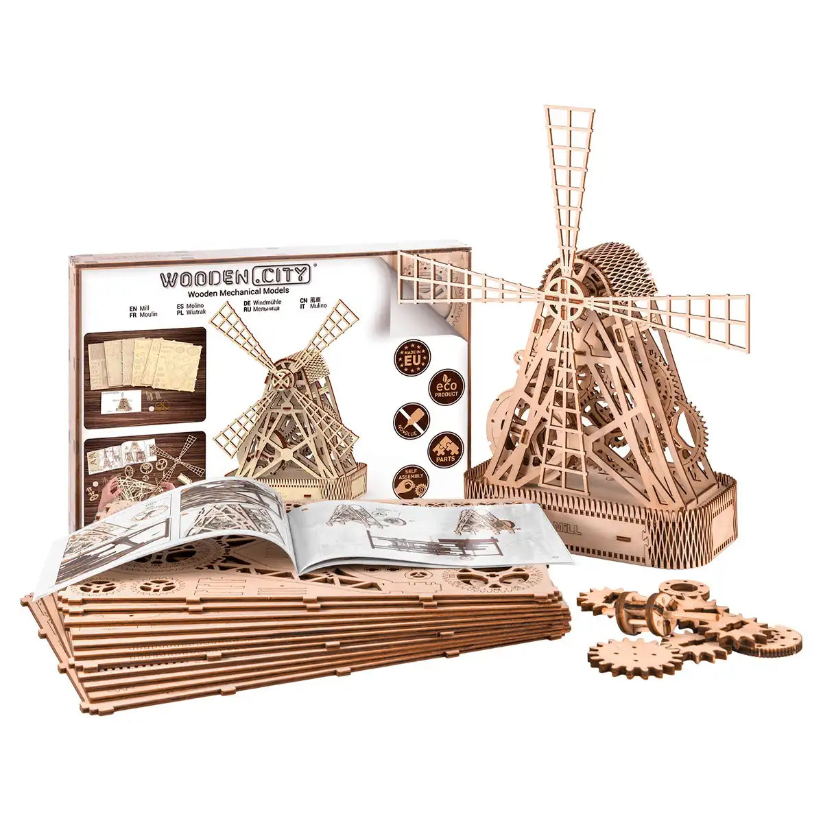 Wooden City Mill 3D Wooden Puzzle – WR307