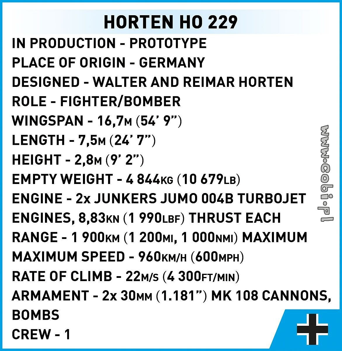 Cobi Horten Ho 229 COBI-5757