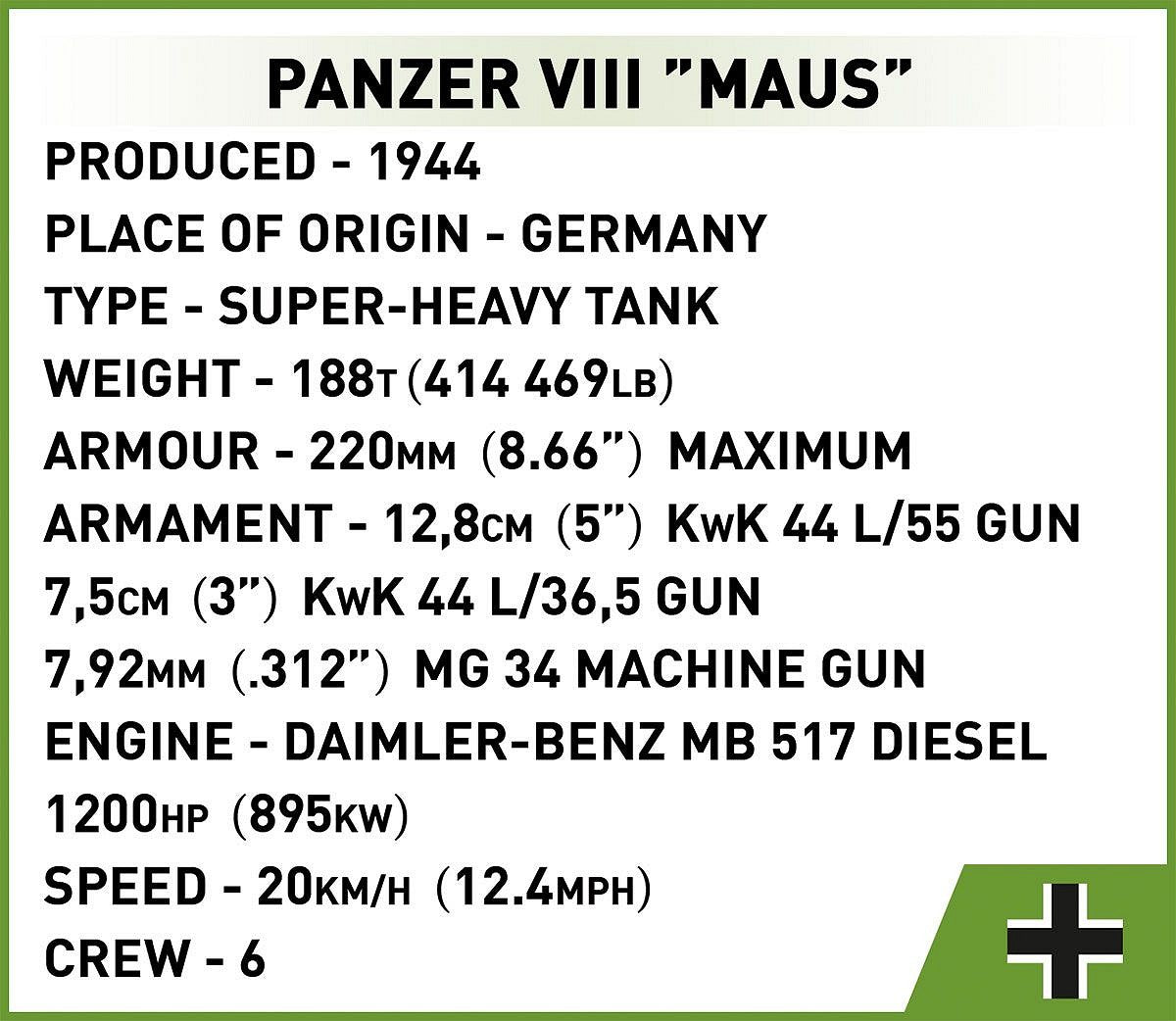 COBI-2559 Panzer VIII Maus