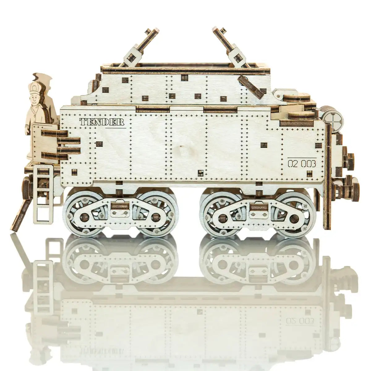 Wooden City Wooden Express + Tender with Rails 3D Wooden Train Puzzle – WR323