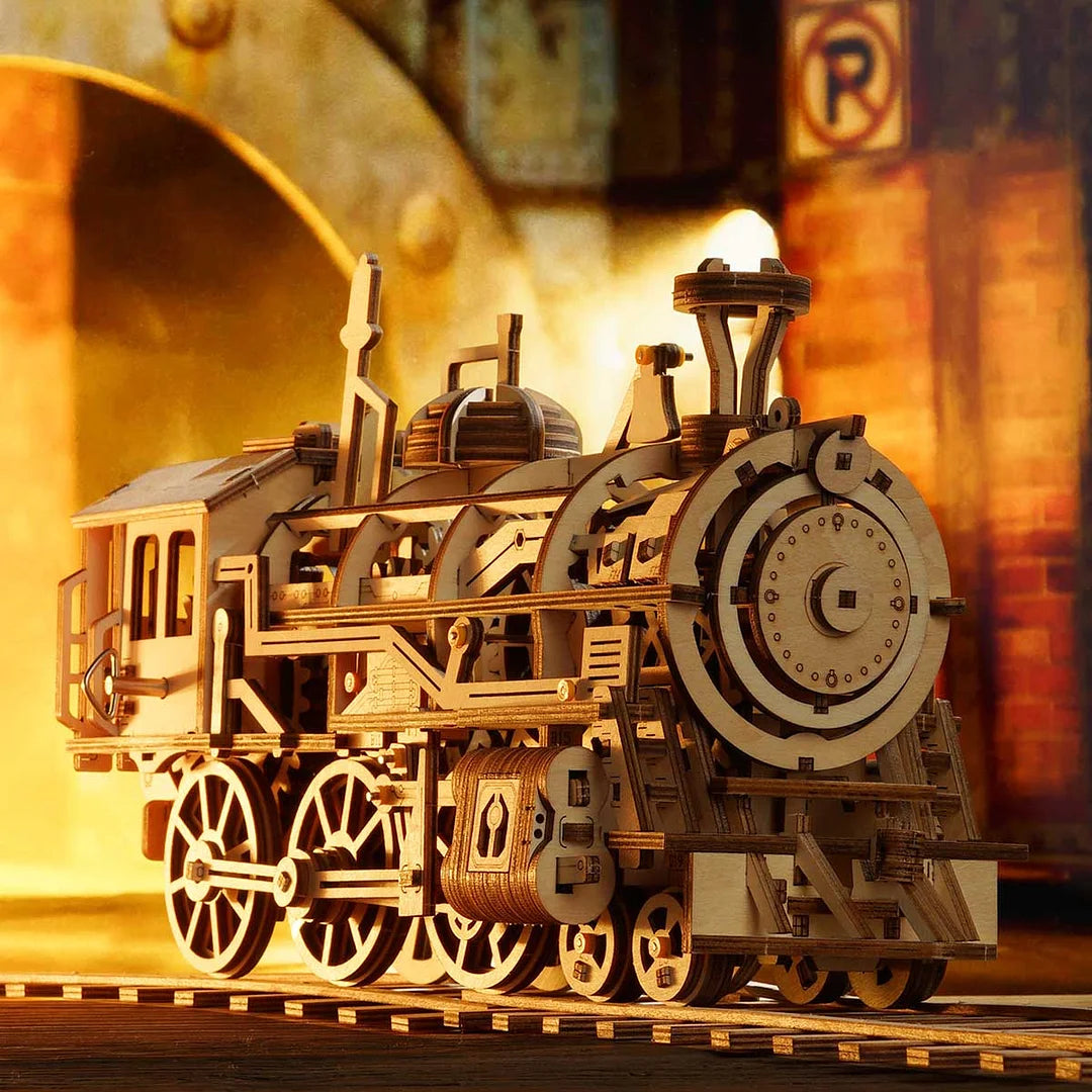 ROKR Locomotive Mechanical Gears 3D Wooden Puzzle LK701