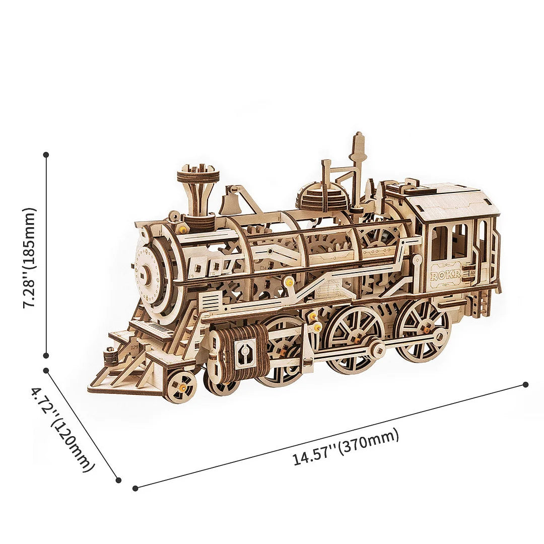 ROKR Locomotive Mechanical Gears 3D Wooden Puzzle LK701