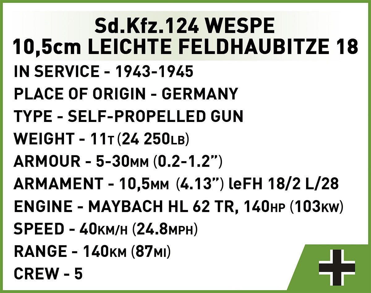 COBI-2598 Sd.Kfz.124 Wespe - Executive Edition