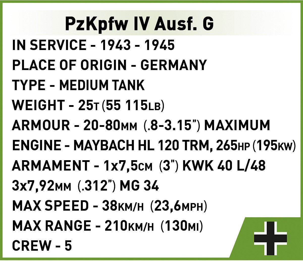 COBI-2592 PzKpfw IV Ausf. G