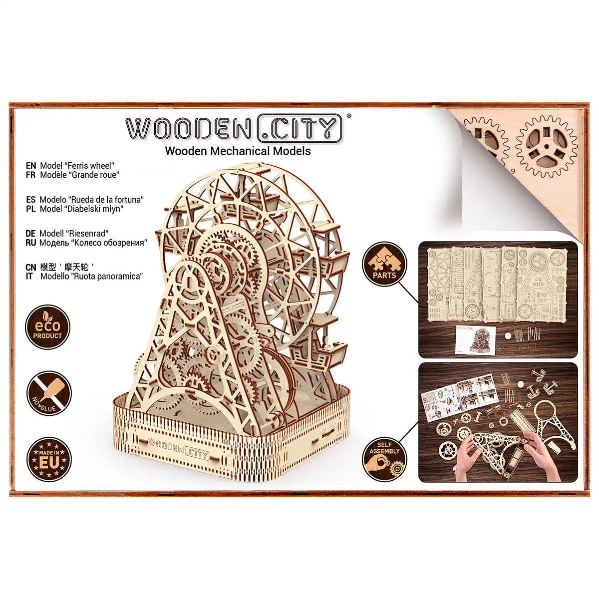 Wooden City Ferris Wheel 3D Wooden Decoration Puzzle – WR306