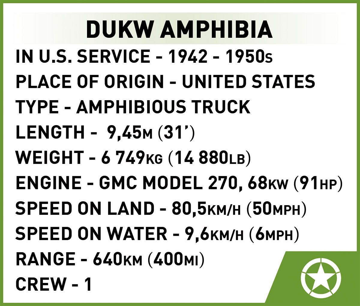 COBI-3110 DUKW Amphibia