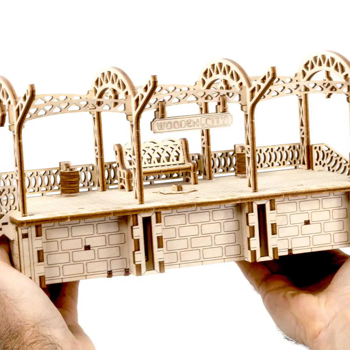 Wooden City Railway Station 3D Wooden Train Puzzle – WR325