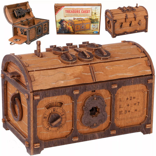 Wooden City Escape room Treasure Chest 3D Wooden Box Puzzle – WR355
