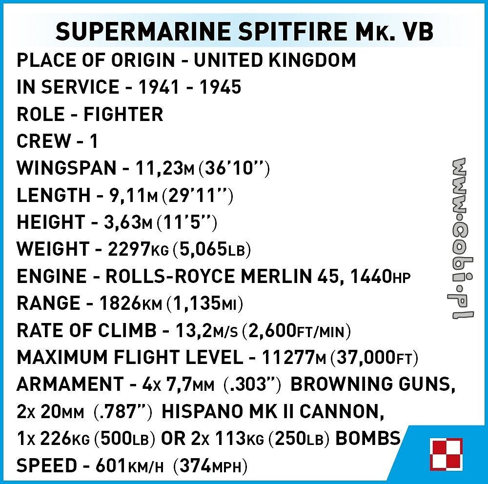 COBI-5725 Supermarine Spitfire Mk.VB