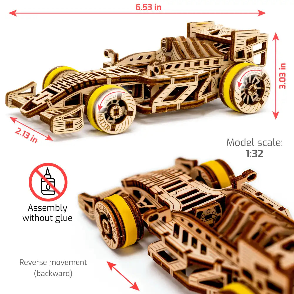 Wooden City Bolid 3D Wooden Car Puzzle – WR326