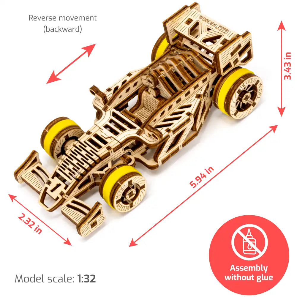 Wooden City Bolid 3D Wooden Car Puzzle – WR326