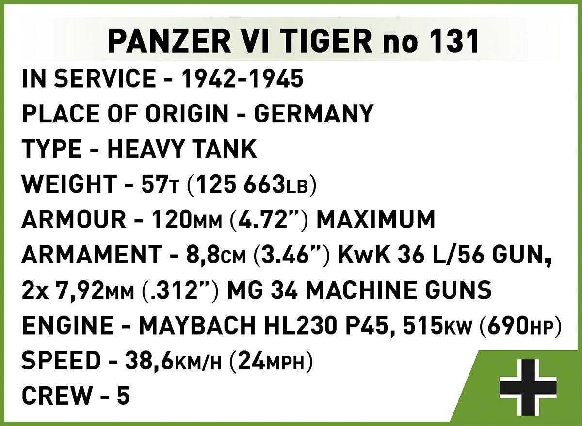 COBI-3123 Panzer VI Tiger I no 131