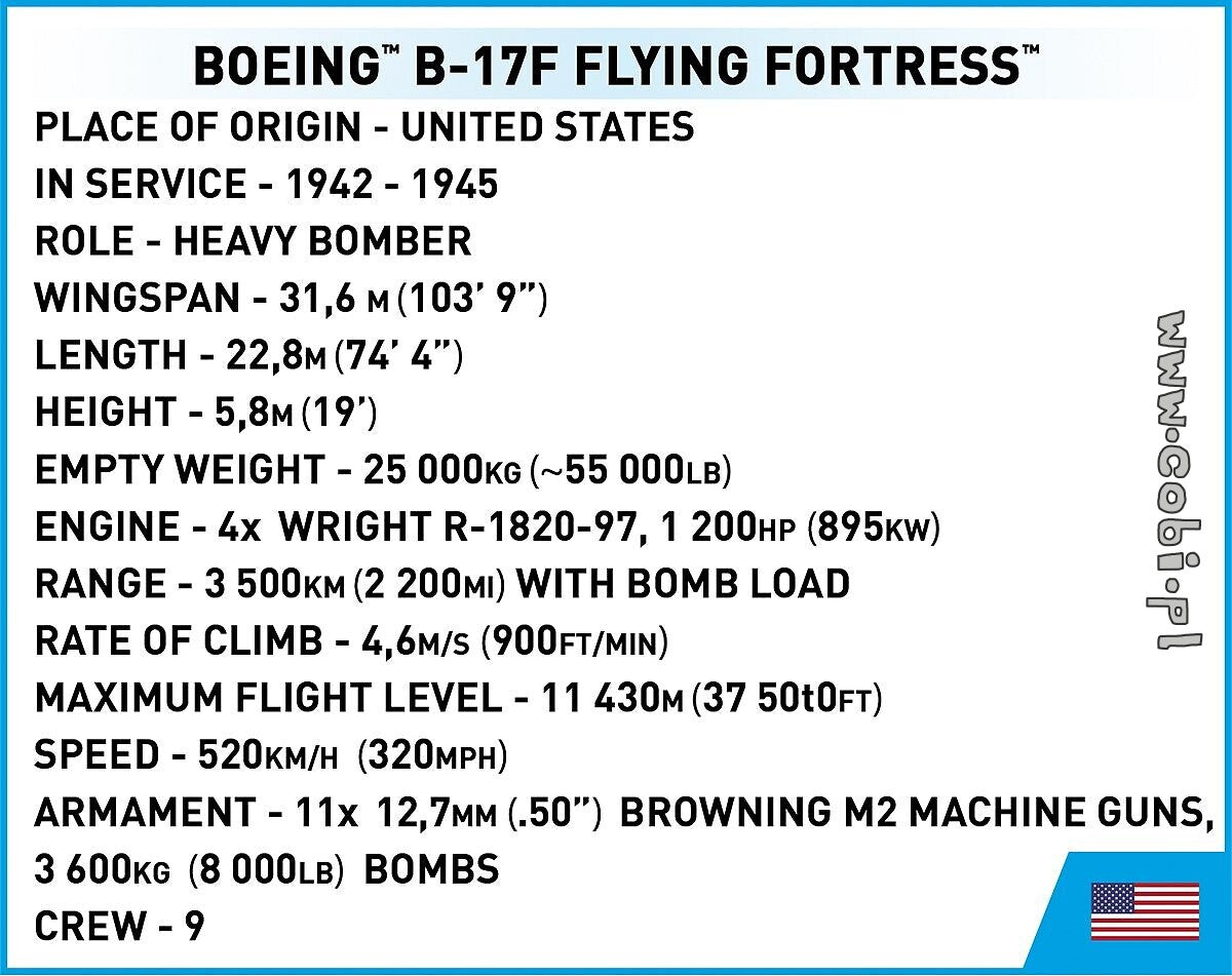 COBI-5749 Boeing B-17F Flying Fortress "Memphis Belle" - Executive Edition