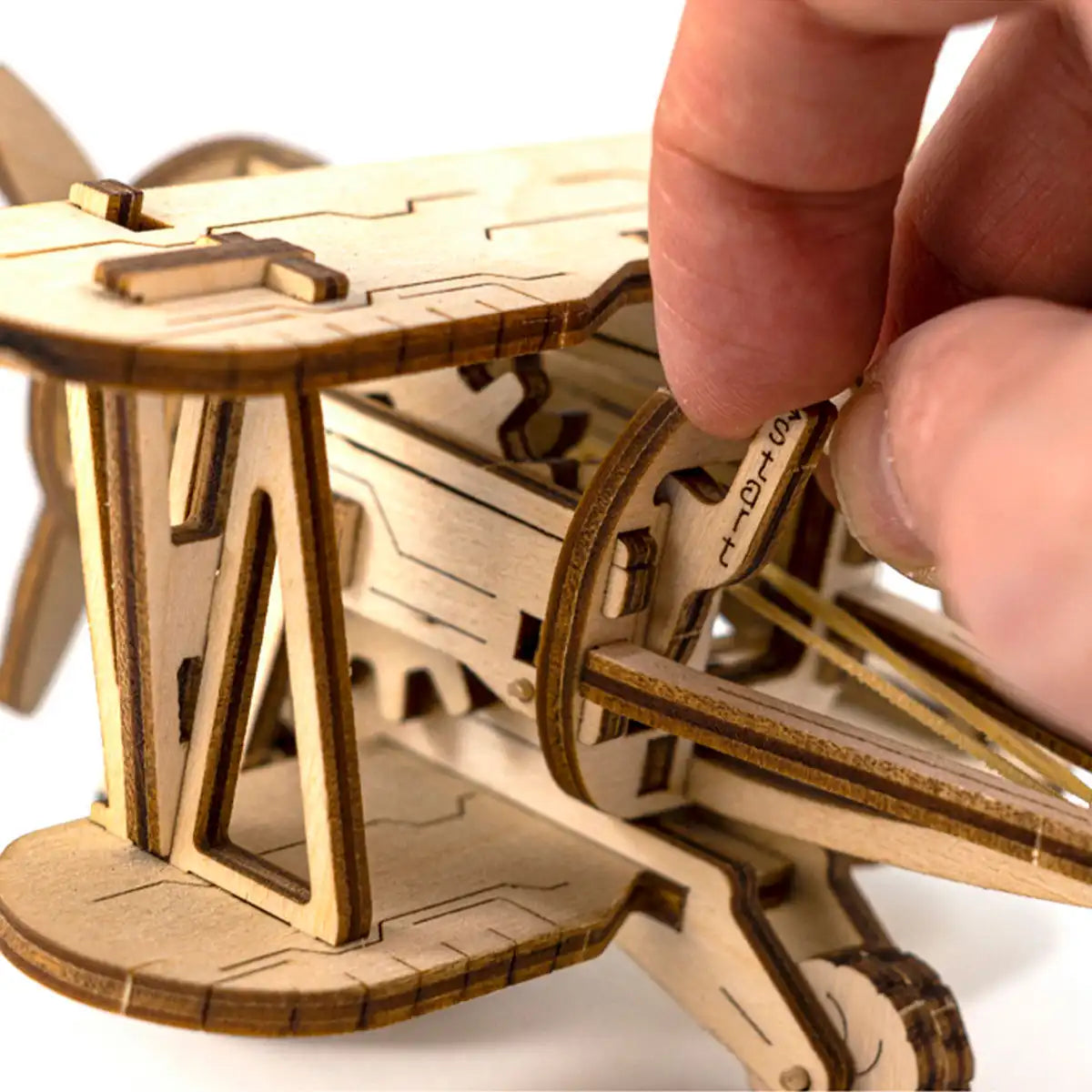 Wooden City Biplane 3D Wooden Plane Puzzle – WR304