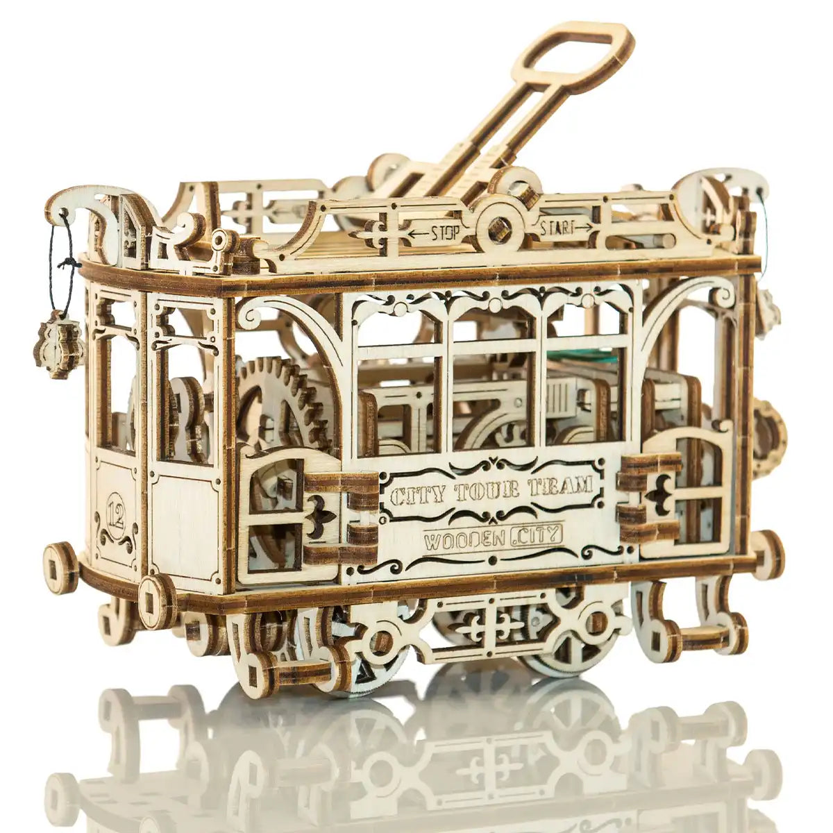 Wooden City : City Tram with Rails 3D Wooden Train Puzzle – WR320