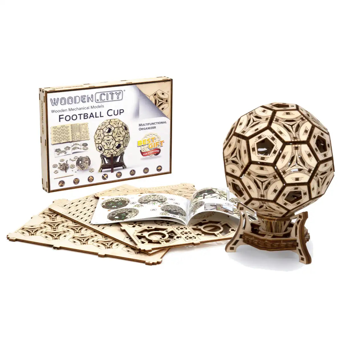 Wooden City Football Cup Multifunctional Organiser 3D Wooden Puzzle – WR335