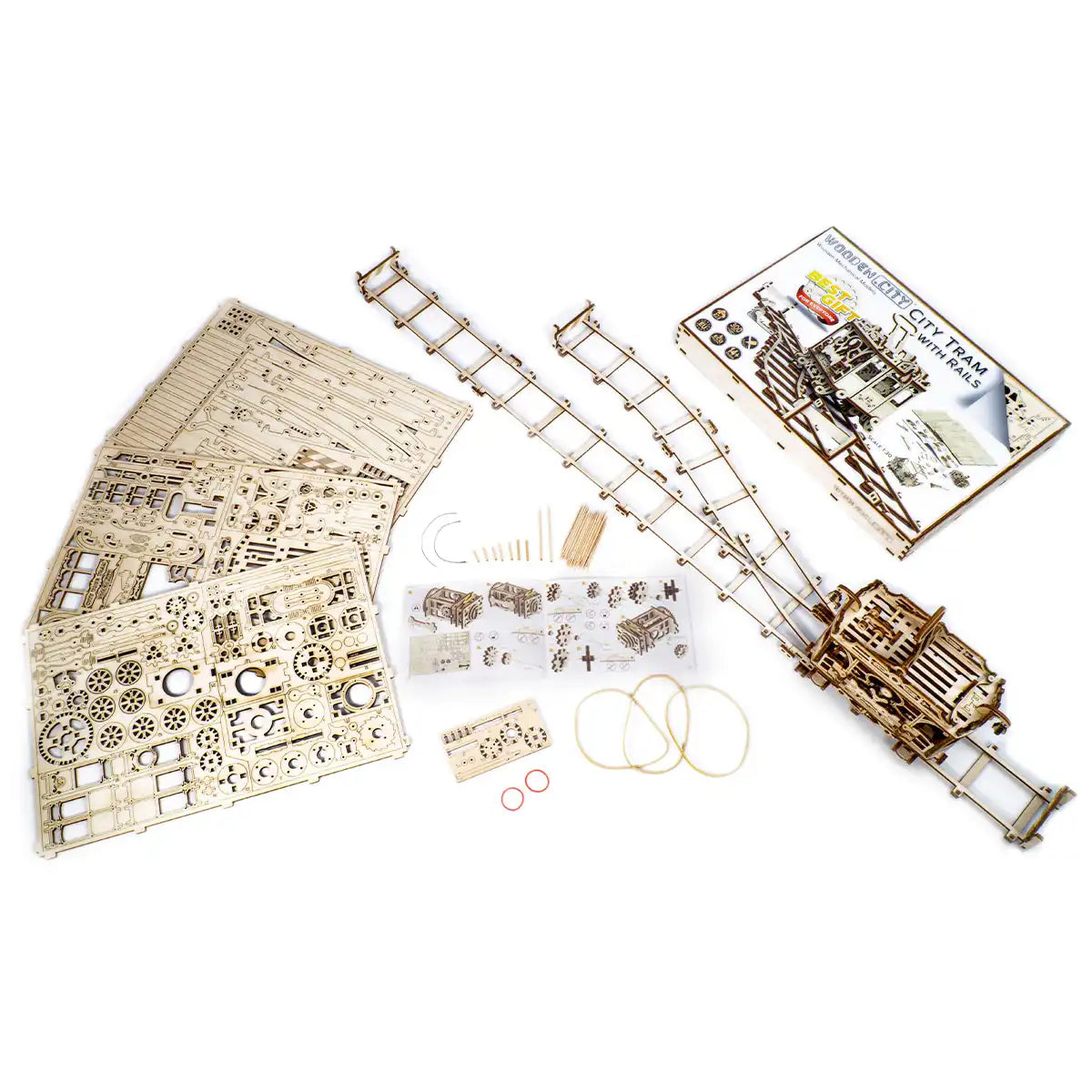 Wooden City : City Tram with Rails 3D Wooden Train Puzzle – WR320