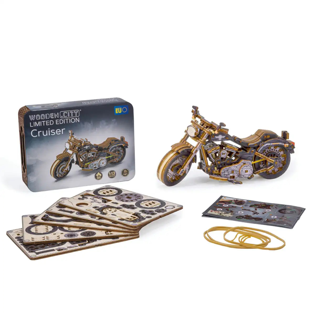 Wooden City Cruiser V-Twin Limited Edition 3D Wooden Motorbike Puzzle – LE002