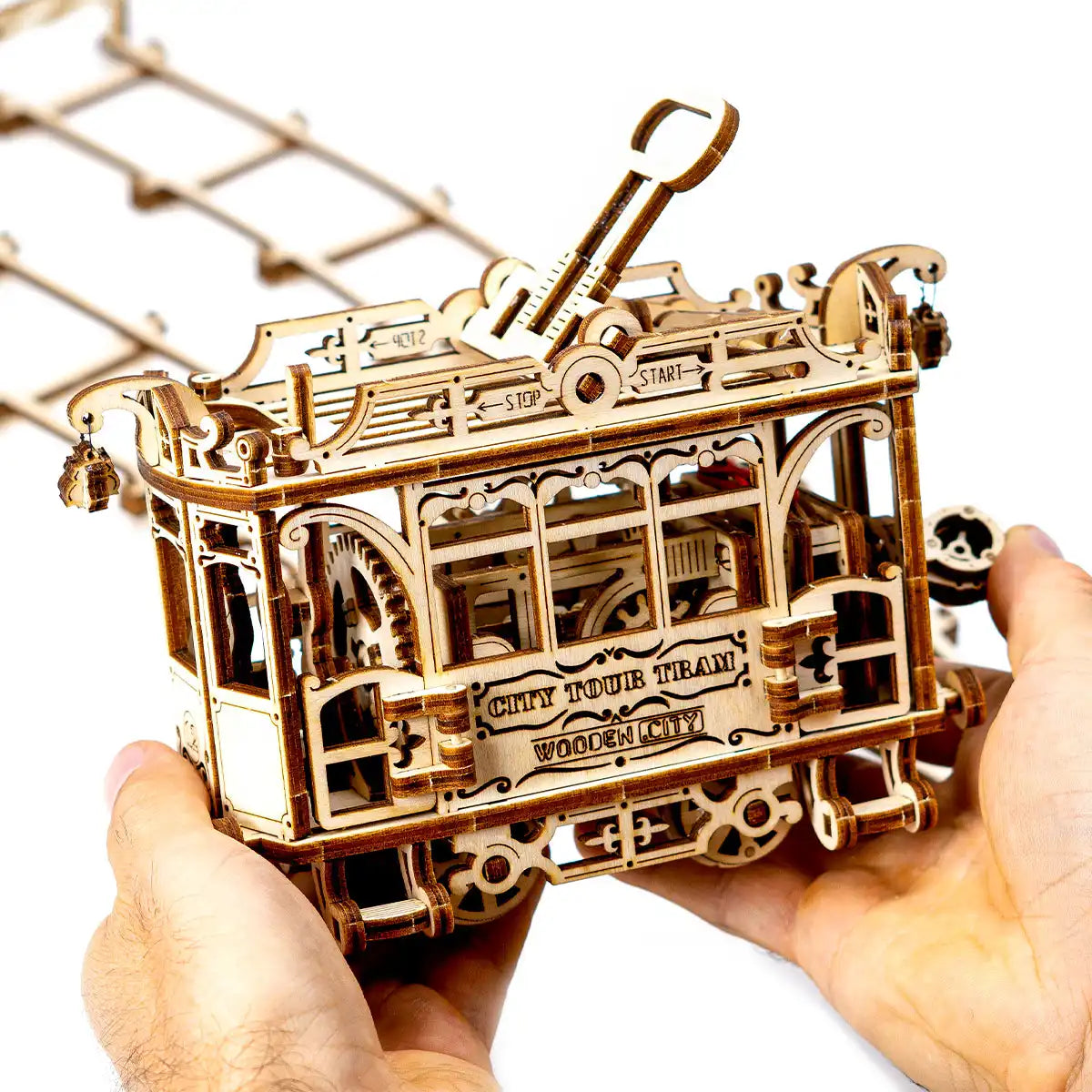 Wooden City : City Tram with Rails 3D Wooden Train Puzzle – WR320