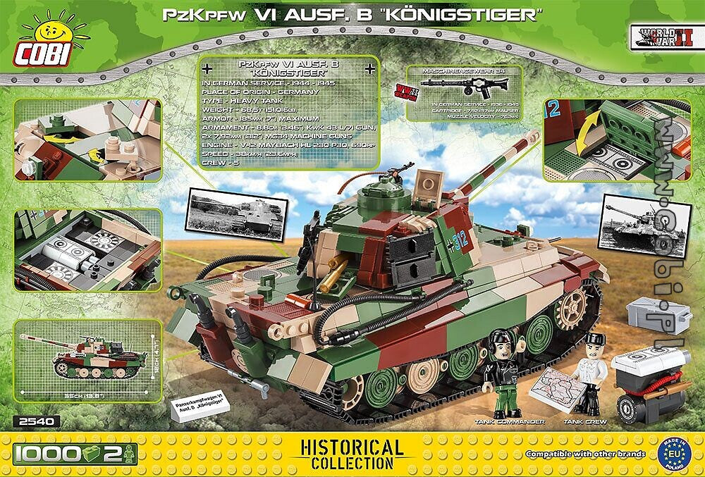 Cobi Panzerkampfwagen VI Ausf. B Königstiger ( King / Royal Tiger ) COBI-2540