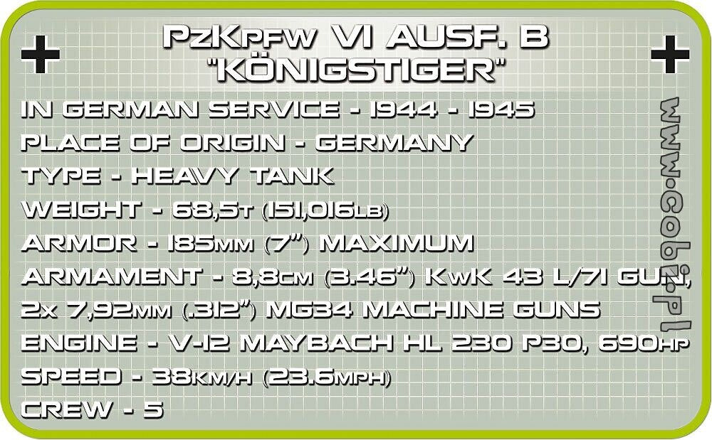 COBI-2540 Panzerkampfwagen VI Ausf. B Königstiger ( King / Royal Tiger )
