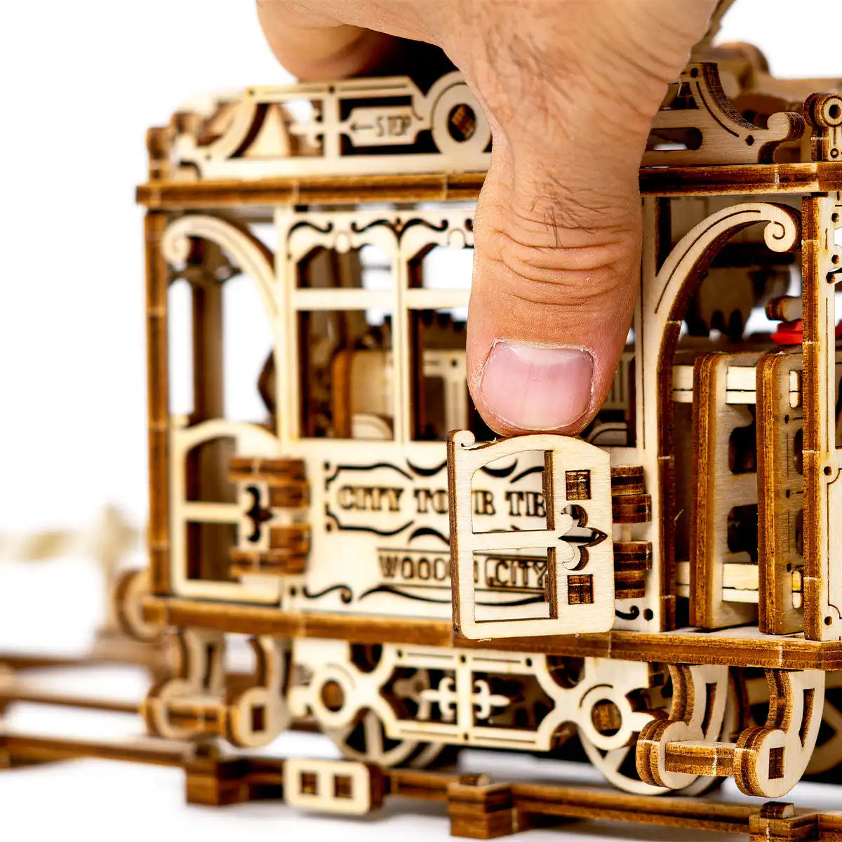 Wooden City : City Tram with Rails 3D Wooden Train Puzzle – WR320