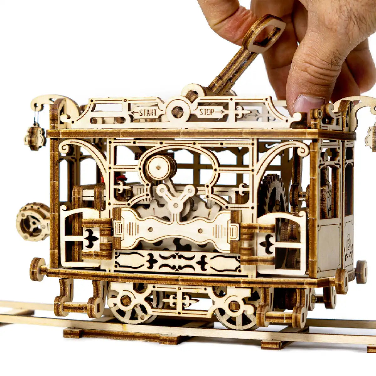 Wooden City : City Tram with Rails 3D Wooden Train Puzzle – WR320
