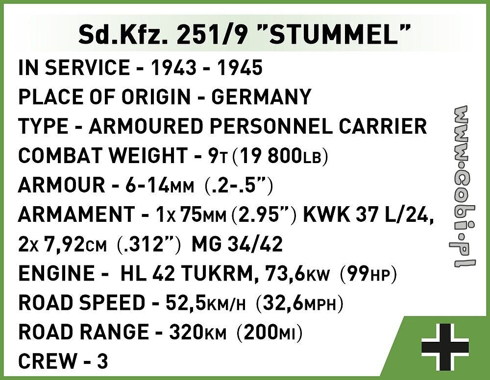 Cobi Sd.Kfz. 251/9 Stummel   COBI-2283
