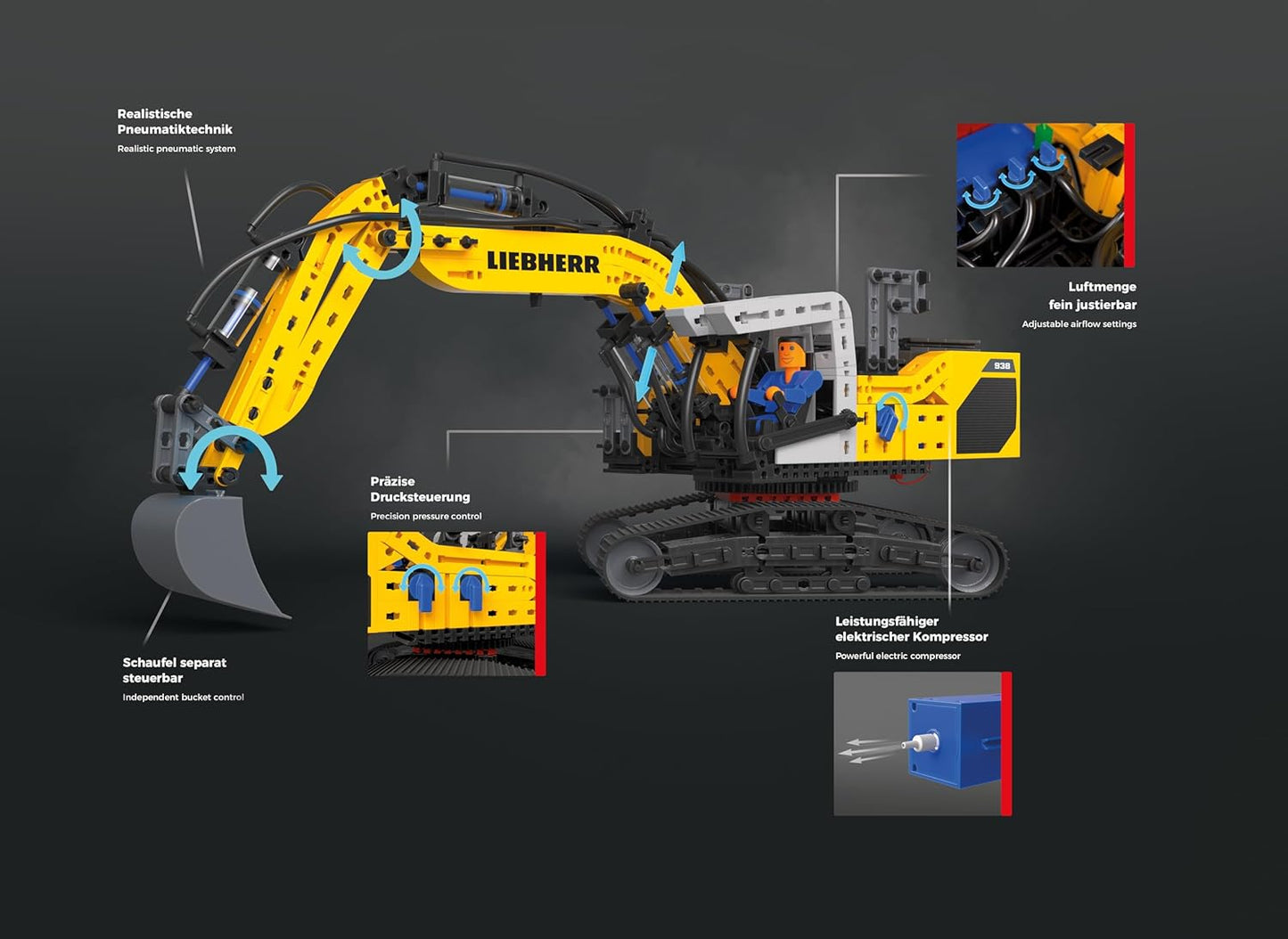 Fischertechnik Liebherr R 938 Pneumatic Excavator 576450