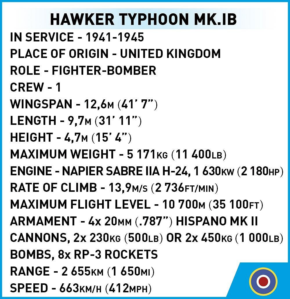 COBI-5864 Hawker Typhoon Mk.1B