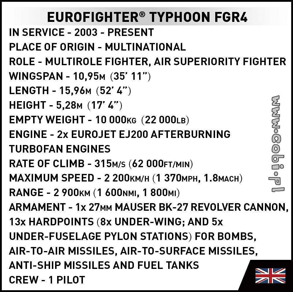 COBI-5843 Eurofighter Typhoon FGR4 "GiNA"