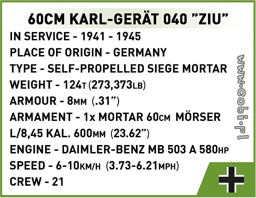 Cobi 60 cm Karl-Gerät 040 ZIU COBI-2560