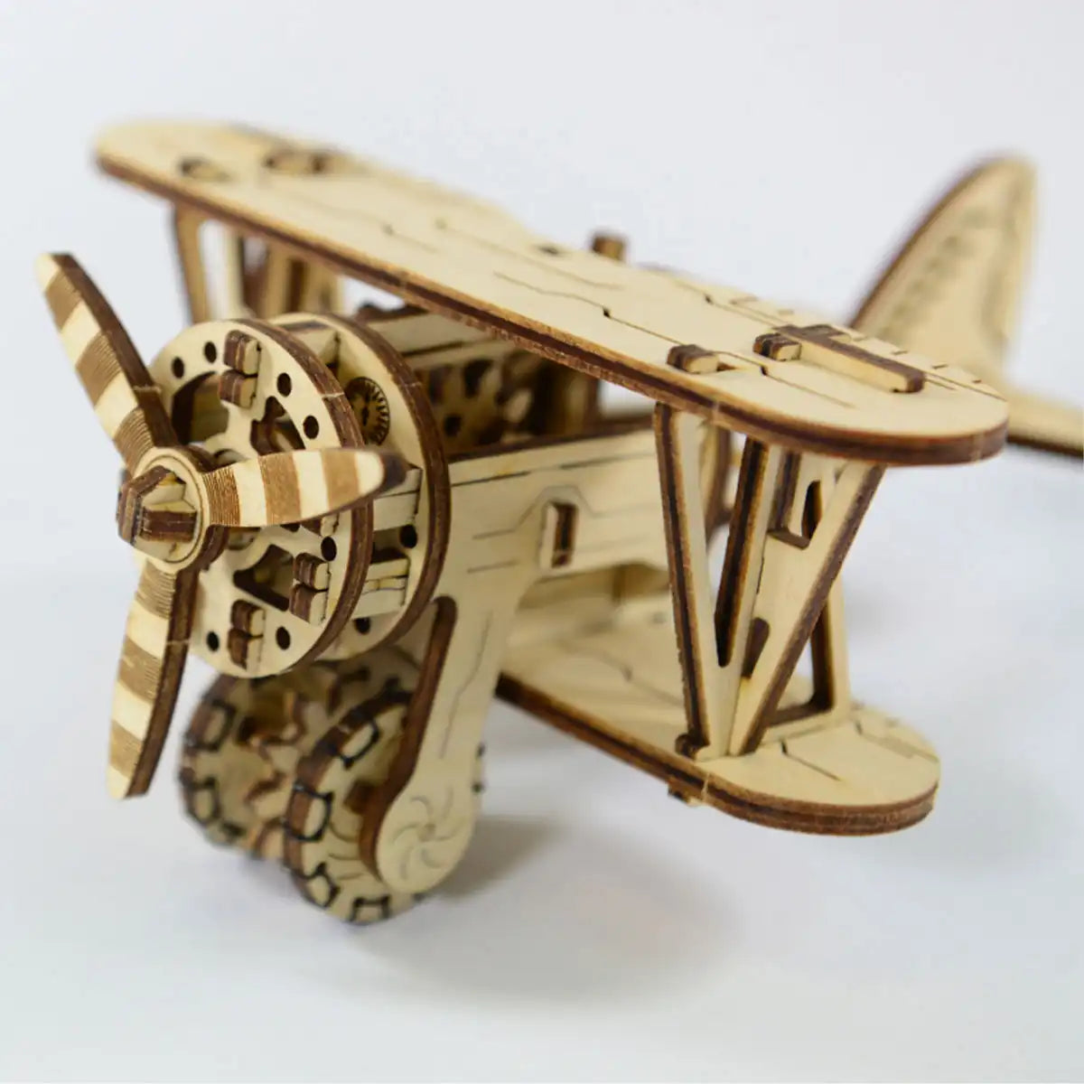 Wooden City WR304 3D Wooden Plane Puzzle – Biplane