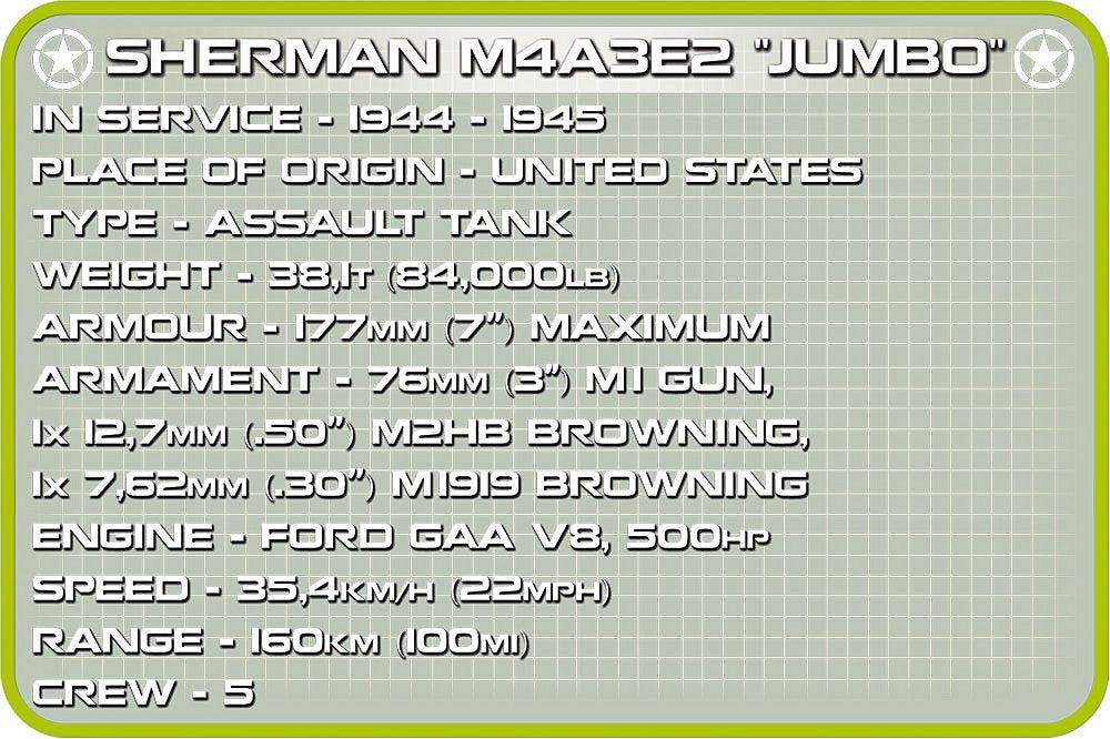 COBI-2550 Sherman M4A3E2 Jumbo