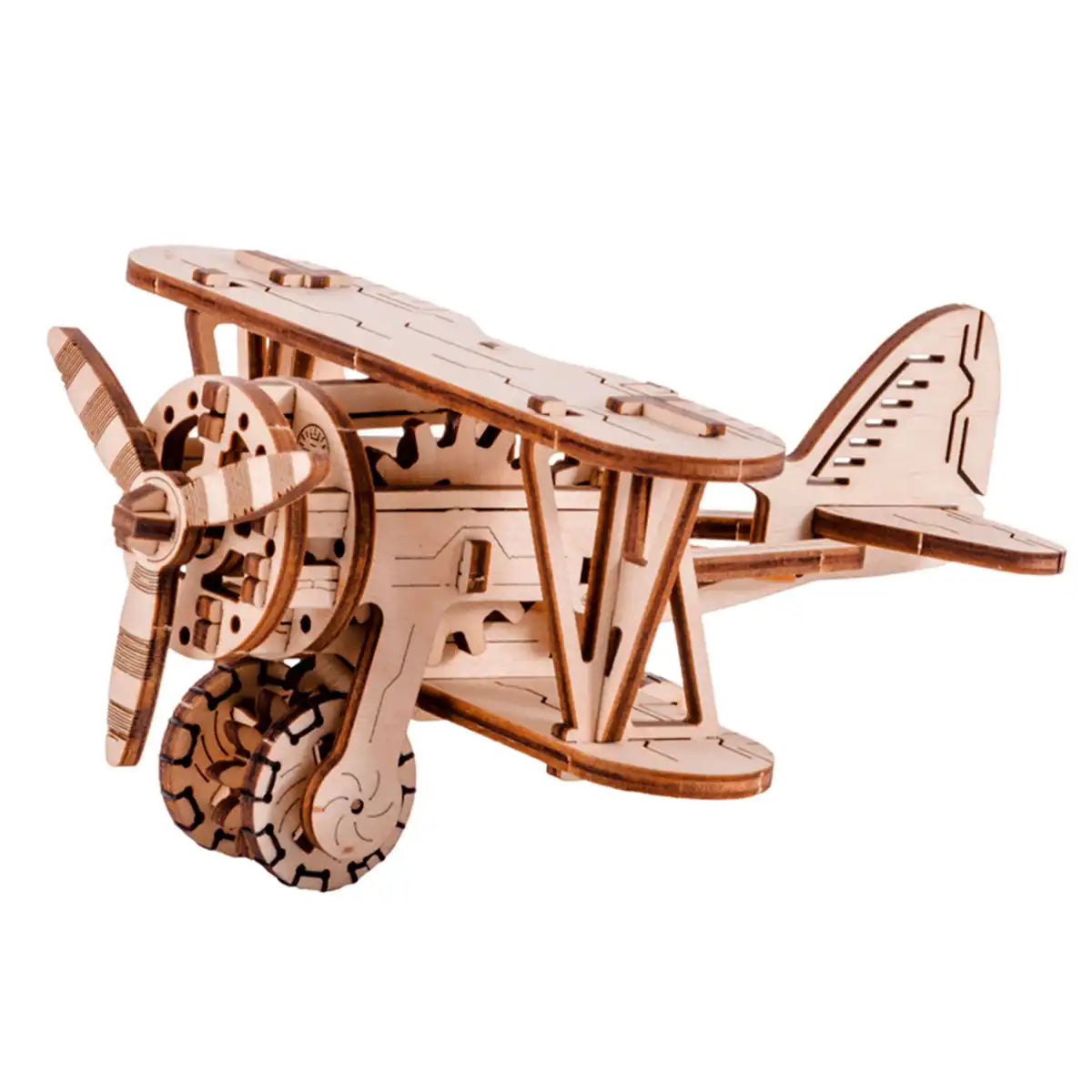 Wooden City WR304 3D Wooden Plane Puzzle – Biplane