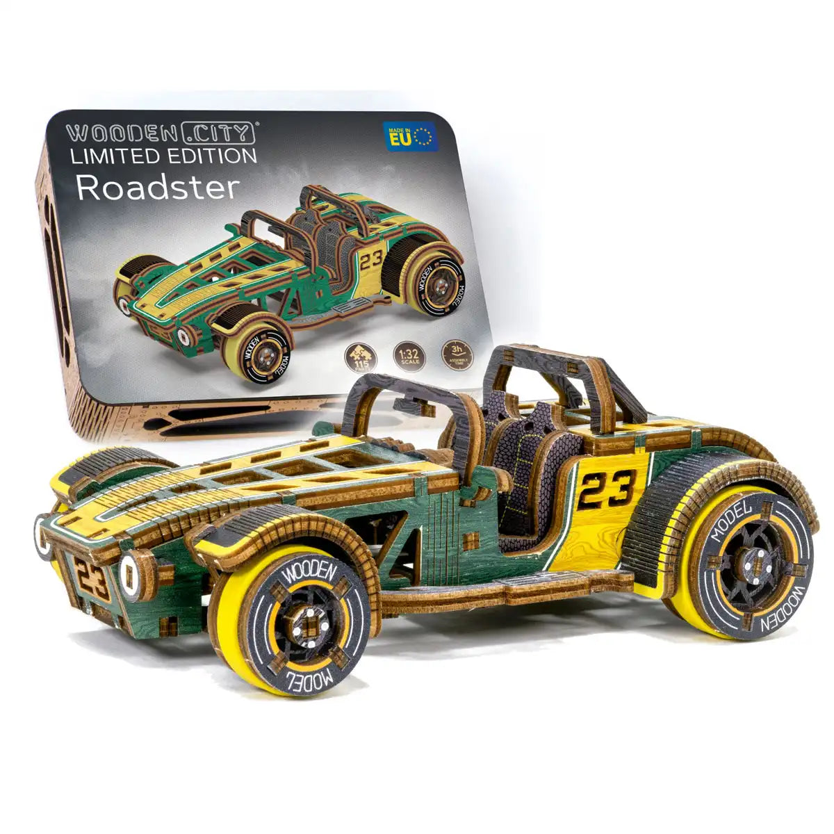 Wooden City LE004 3D Wooden Car Puzzle – Roadster Limited Edition