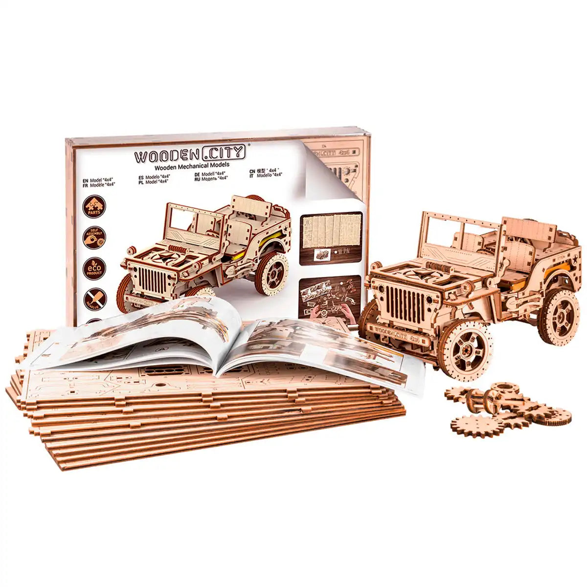 Wooden City WR309 3D Wooden Car Puzzle – Car 4x4