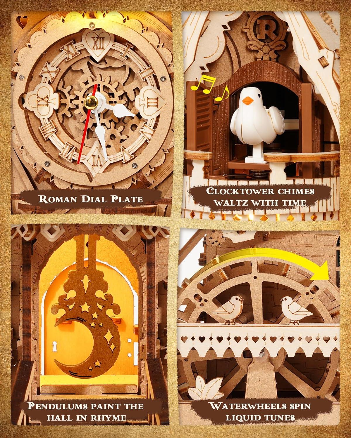 ROKR Cuckoo Clock LC901 (Wood Colour)