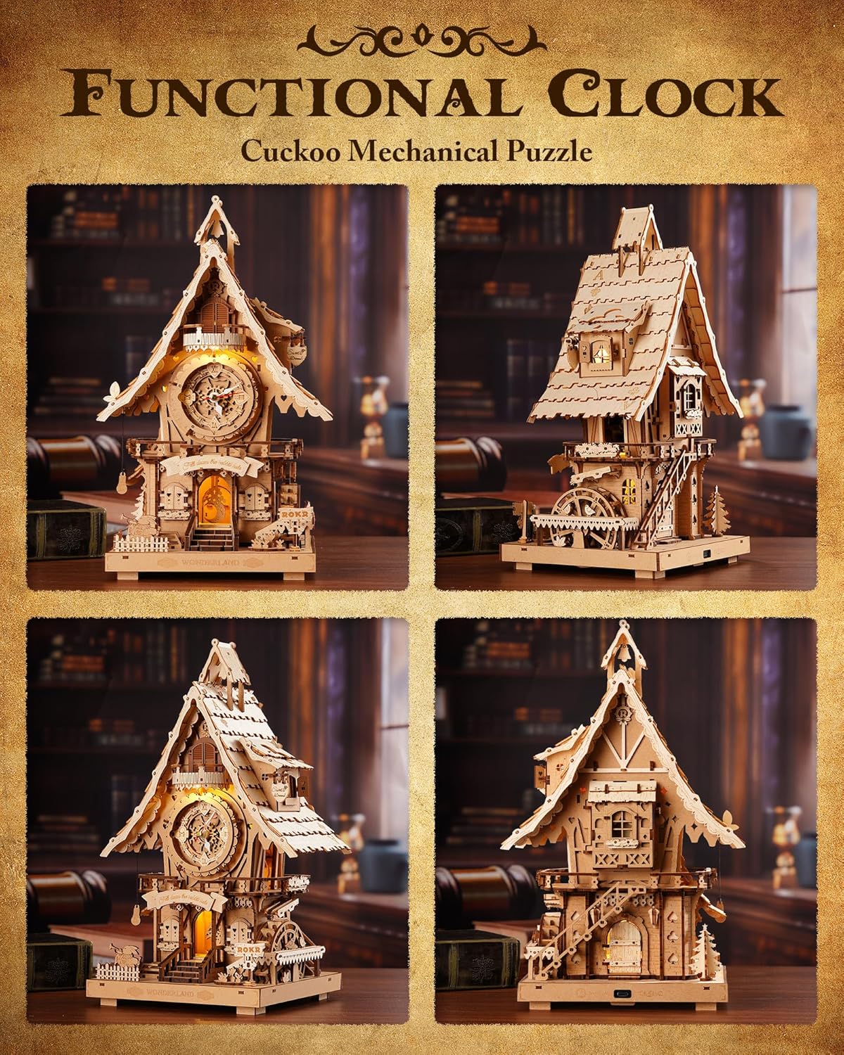 ROKR Cuckoo Clock LC901 (Wood Colour)