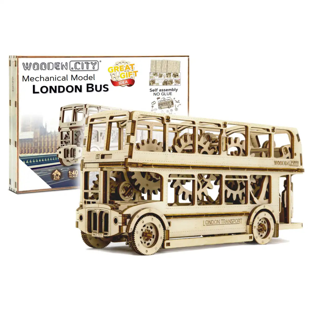 Wooden City WR303 3D Wooden Bus Puzzle – London Bus