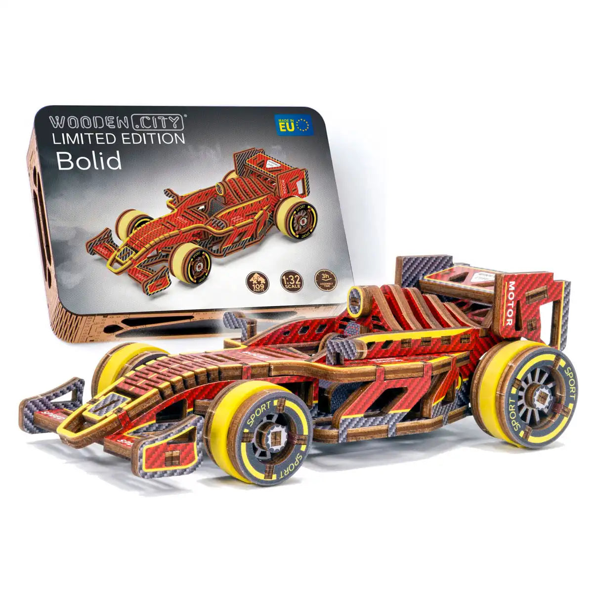 Wooden City LE003 3D Wooden Car Puzzle – Bolid Limited Edition