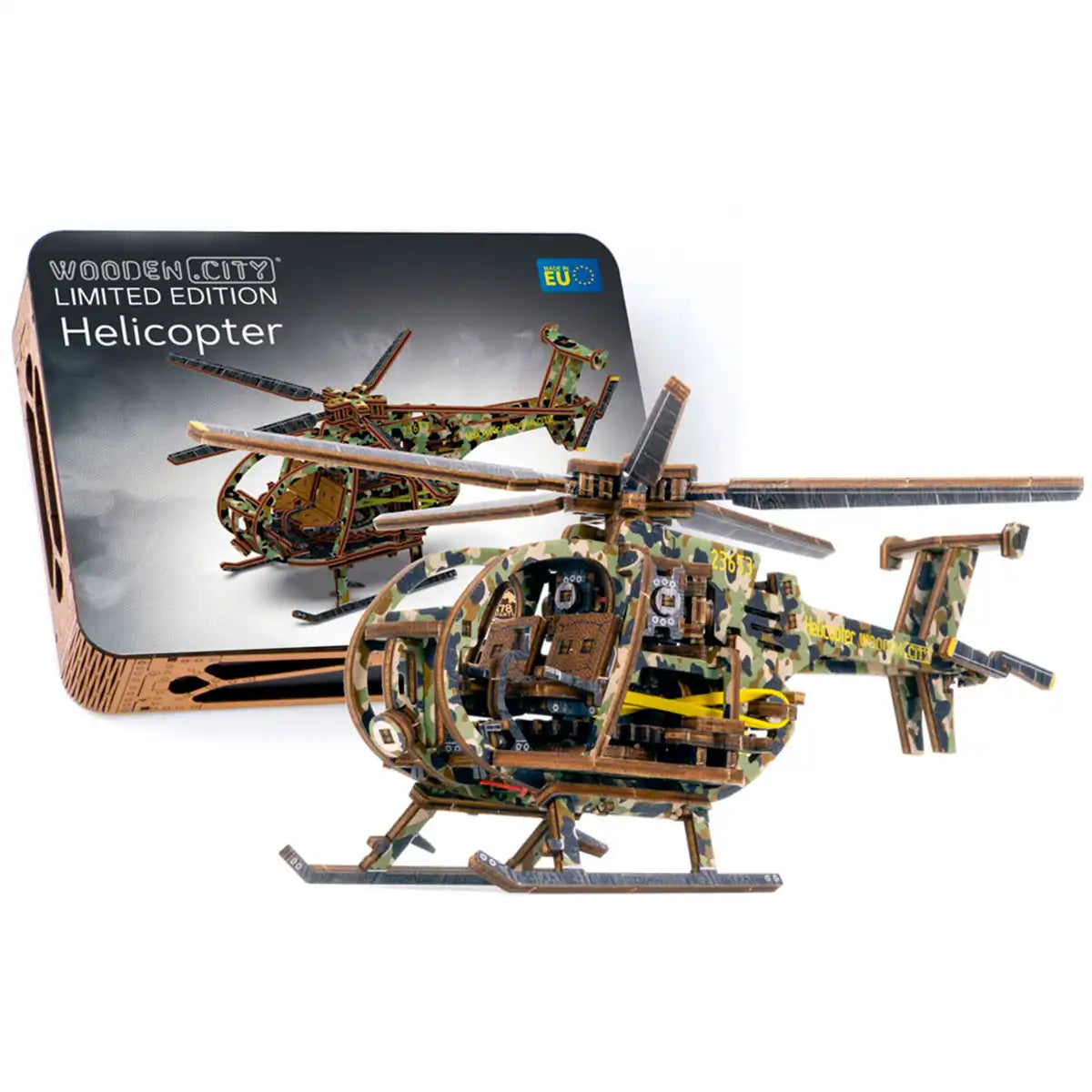 Wooden City LE011 3D Wooden Puzzle – Helicopter Limited Edition