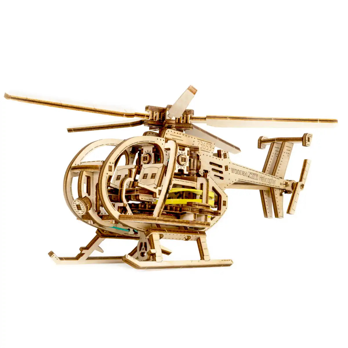 Wooden City WR344 3D Wooden Helicopter Puzzle – Helicopter